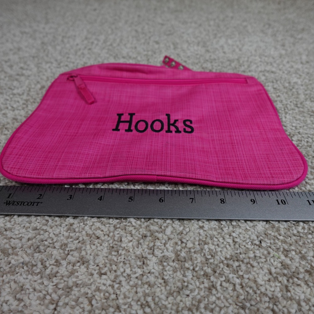 Thirty-One Pocket-A-Tote Pink Crosshatch Zipper Pouch Hooks Embroidery Organizer - Picture 6 of 8